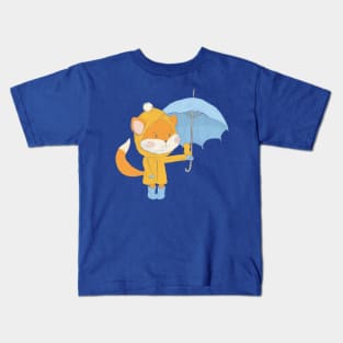 Rainy fox day Kids T-Shirt